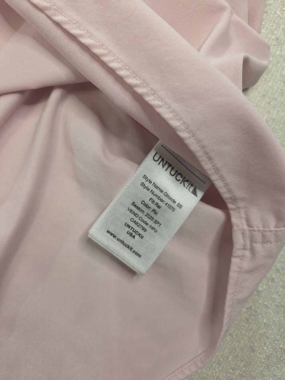 UNTUCKit Gironde SS Pink Stretch Button Up Shirt 3XL - Picture 5 of 6
